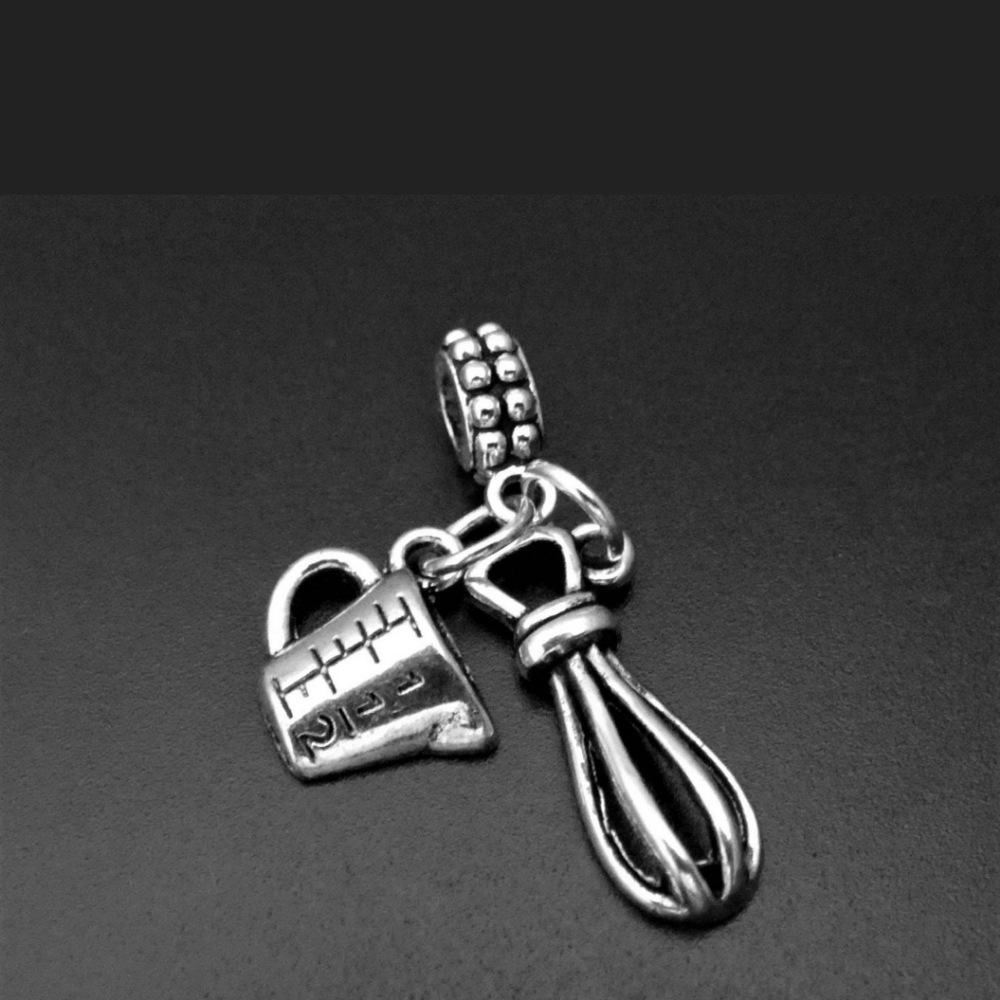Measure cup & whisk charms bracelet charms beads fits European bracelets